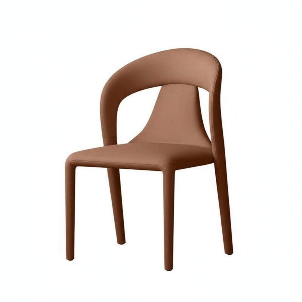 Modern Minimalist Design Upholstered Unobstructed-backBack Side Chair Soft Padded Cushion Dining Seat Curved Backrest Indoor Furniture Versatile Use for Homeowners, Interior Decorators, Kitchen, Restaurant, Living Room, Bedroom