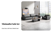 Minimalist Design 3-Seater Sofa Professional Appearance 3-Piece Seating Arrangement Comfortable Cushioning Reception Couch Sturdy Construction for Executives, Business Owners, Clients, Waiting Room, Lobby