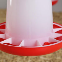 Heavy Duty Automatic Chicken Feeder with Lid Easy to Clean Plastic Poultry Feed Container Rustproof for Backyard