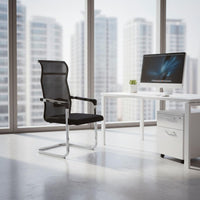 Cantilever Frame Office Chair Modern Minimalist Mesh Back Sled Base Chair Ergonomic Computer Armchair for Students, Conference Room, Reception Area