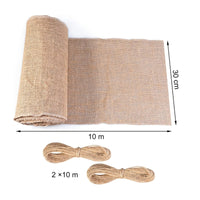 Burlap Table Runner Roll Coarse Table Runner with Rope Long for Crafters, Crafts