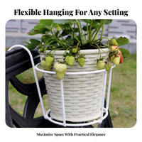 Hanging Design over-the-Railing Plant holder Space-Saving Balcony Rack Easy Installation blossom Pot Holder Sturdy Build for Apartment Dwellers, Gardeners, residents, Windowsill, Fence, Porch, Patio