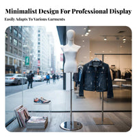 Stable Base Female Half Body Mannequin Easy Assembly Clothing Display Torso Detachable Parts Clothing Display Stand Lightweight for Boutique Owners, Online Sellers, Fashion Designers, Shop Window, Photo Studio, Home Decor