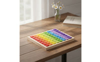 Multiplication Board with Wooden Tiles Hands-on Multiplication Board Game Math Toy Interactive Sturdy for Children, Classroom