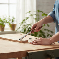 Compact Scraper with Wooden Handle Hard-Alloy Woodworking Scraper Multi-Use Deburring Tool Handheld for Woodworkers, Carvers, Workshop