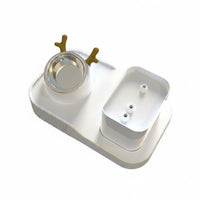 Dual Use 2-in-1 Pet Feeder Easy to Clean Water Fountain Bowl Large Capacity Feline Water Dispenser Visible Level for Cats, Small Dogs