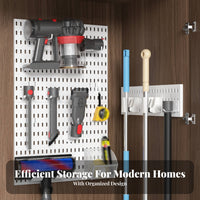 Wall Mount Pegboard Multi-Functional Tool Organization Board Space Saving Drill Storage Panel for Renters, Homeowners, Garage, Utility Room, Shed