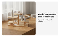 Tiered Wooden Display Stand Multifunctional Solid Wood Figurine Riser Stable Structure Desktop Collectible Shelf for Collectors, Dressing Table