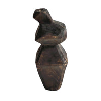 Wood Vase Geometric Wooden Vase Abstract Vessel for Shelf