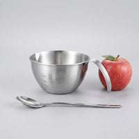 Stainless Steel Mixing Bowl with Scale, 304 Steel Mixing Basin for Food Prep, Modern Minimalist Salad and Vegetable Washing Tool, Pack of 3