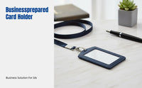 Leather Holder, Double-Sided Transparent ID Holder with Lanyard, Business Design, Customizable