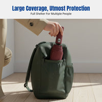 Automatic Sun and Rain Umbrella, Thickened Windproof Folding, Black Coating, Large Coverage, Durable for School and Travel