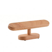 Oval Base T-Shaped Watch Stand Natural Grain Wooden Watch Stand Polished Finish T Shaped Bracelet Holder Rounded Edges