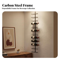 Vertical Vino Display Wall-Mounted Design Vertical Vino Rack Space-Saving Bottle Holder for Restaurant Owners, Homeowners, Dining Room, Under Stairs