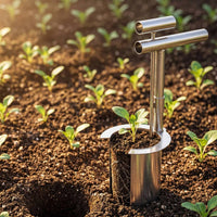 Stainless Steel Seedling Transplanter Rust Resistant Manual Plant Transplanter Sharp Cutting Edge Seedling Removal Tool for Vegetable Garden