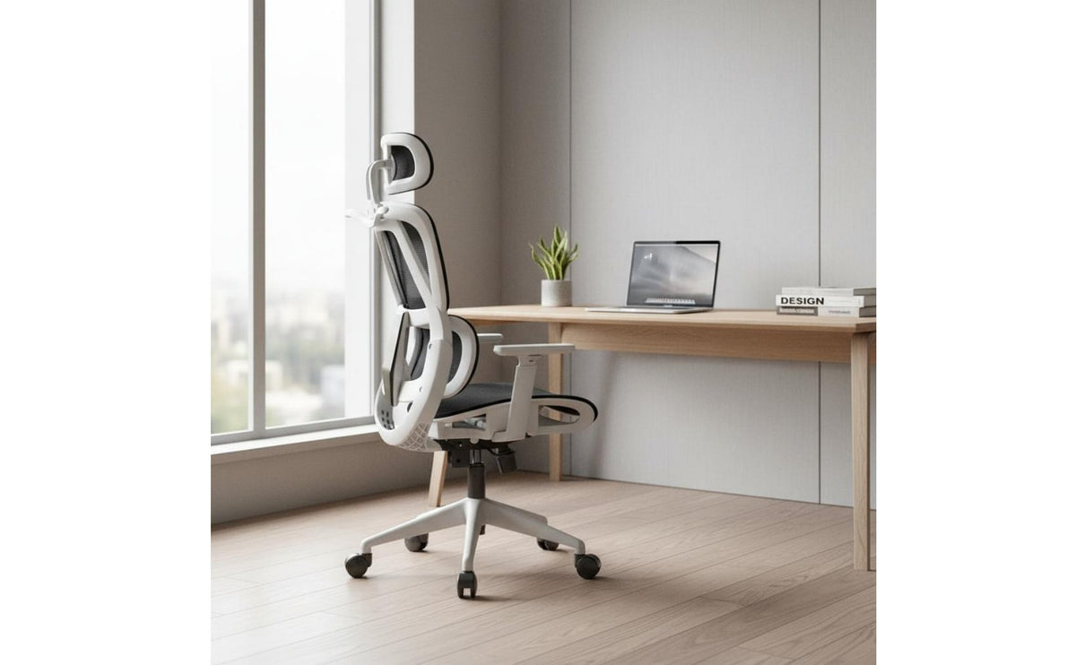 Retractable Footrest Adjustable Computer Chair with Support Ergonomic Office Chair for Students