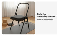 Multi-Functional Iyengar Mind-Body Practice Chair Supports Backbends Iyengar Auxiliary Chair Foldable Mind-Body Practice Inversion Stool Non-Slip Feet for Beginners, Seniors
