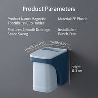 PP Suction Cup Bathroom Organizer Set with Mouthwash Cup Holder, Electric Toothbrush Holder with Cup Storage Rack for Shower