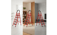 Anti-Slip Step Ladder with Handrail Foldable Step Ladder with Handrails Sturdy Stable for Homeowners, Seniors, Indoor, Kitchen, Apartment, Closet