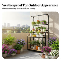 Floor-Standing Multi-Tier Plant Ladder Freestanding Display Stand Sturdy Construction Home Furnishing Space-Saving for Gardeners, Apartment Dwellers, Homeowners, Balcony, Indoor, Living Room, Bedroom