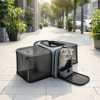 Breathable Expandable Pet Carrier Foldable Pet Carrier Bag Portable Sturdy for Small Dogs, Cats, Young Dogs, Vet Visits