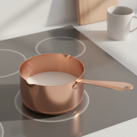 Thickened Rose Gold Saucepan with Scale for Baby Food, Butter Melting, and Oil Heating