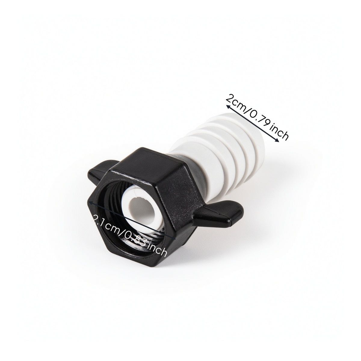 Pump Outlet Connector Hand-Tightened Elbow Adapter with Wing Tabs Hose Barb Adapter Hexagonal for DIYers, Plumbing Repair