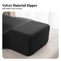 Slow Rebound Eyelash Extension Pillow Side Organizer Pockets Ergonomic Lash Pillow with Shelves Velvet Cover for Estheticians, Spas