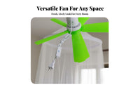 Mini Ceiling Fan Quiet Mesh Fan Strong Air Circulation Cooling Appliance for Homeowners, Commuters, Dorm Room, Bedroom, Outdoor
