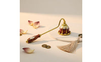 Vintage Lotus Candle Handmade Enamel Vintage Candle Fire Smotherer Metal Construction Decorative Wick for Home Decor, Altar, Spa