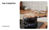 Hand-Hammered Iron Wok No Coating Traditional Chinese Wok Uncoated Carbon Steel Pan Thick Bottom Thin Wall