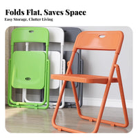 Foldable Fold-up Chair with Backrest Space-Saving Collapsible Chair with Back Support Stackable Folding Stool Compact Storage for Homeowners, Event Planners, Dining Room, Office, Events, Queuing