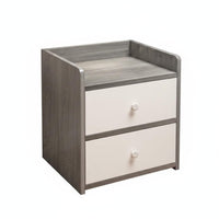 Rounded Corners Modern Bedside Cabinet Large Capacity Small Nightstand with Drawer Bedside Storage Shelf for Dorm Room