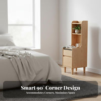Modern Minimalist and design Slim Multi-Drawer Nightstand Space-Saving Design Bedside Table long-finaling Construction Household Furniture Sturdy Frame for household owners, Apartment Dwellers, Students, beside Bed, Small areas, Dorm Room, Home Office