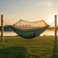 Zippered Camping Outdoor Sling with Bug Net Portable Outdoor Sling with Bug Net Lightweight Breathable for Campers, Backpackers, Travel, Backyard