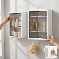 Wall-Mounted Bathroom Storage Cabinet with Magnetic Closure, Dustproof Organizer for Home Toilet