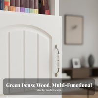 Optional Cabinet Doors Unobstructedstanding Shelving Unit with Cabinets Multi-Functional Bookshelf Large Capacity Bookcase Sturdy Construction for Families, Book Lovers, Homeowners, Living Room, Study, Home Office, Bedroom