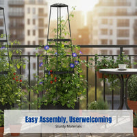 Sturdy Resin Raised Planting Box, Multitier Outdoor Balcony Vegetable Planter
