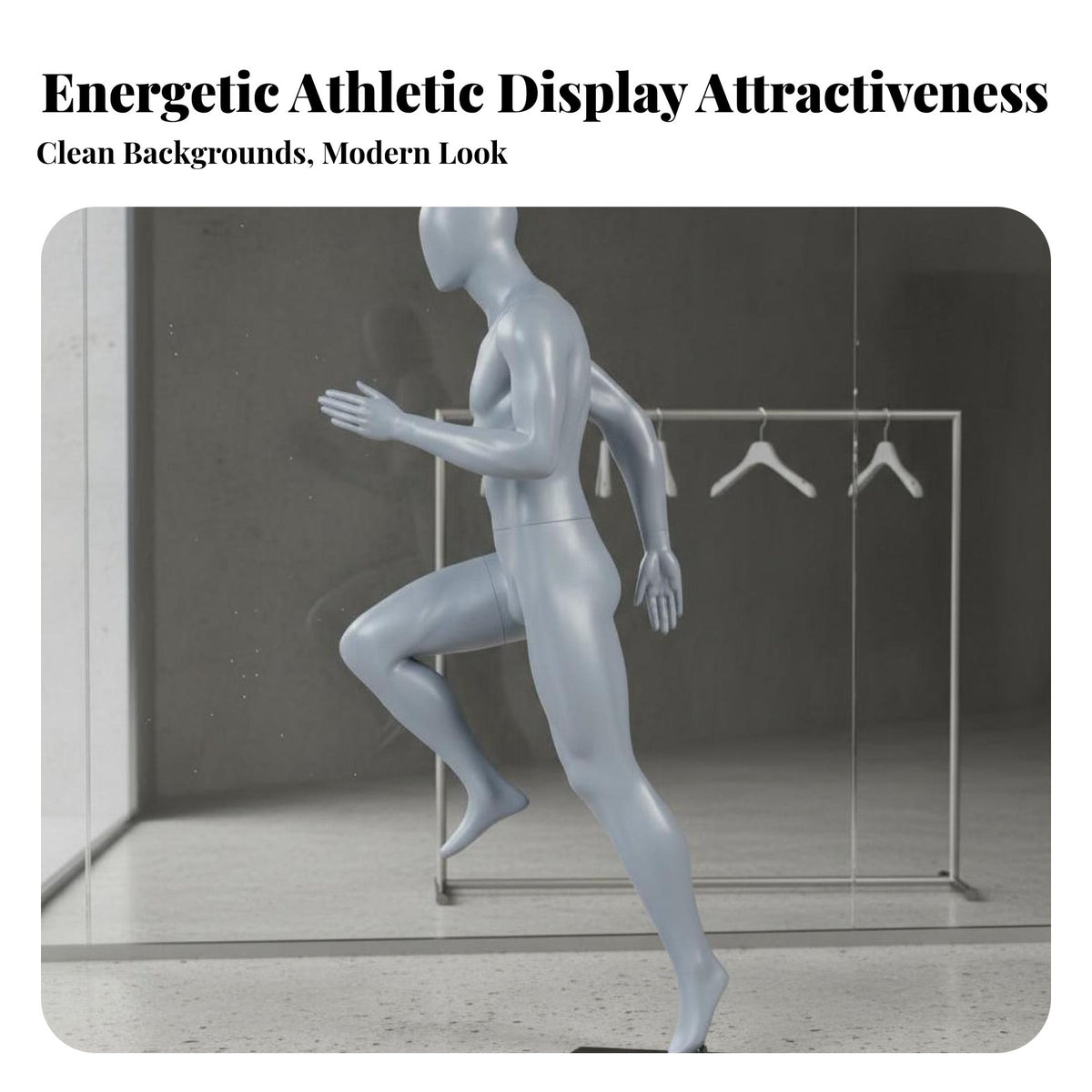 Full Body Athletic Mannequin Faceless Design Running Pose Mannequin Sportswear Display Model for Clothing Store Owners, Athletic Goods Stores