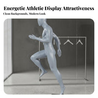 Full Body Athletic Mannequin Faceless Design Running Pose Mannequin Sportswear Display Model for Clothing Store Owners, Athletic Goods Stores