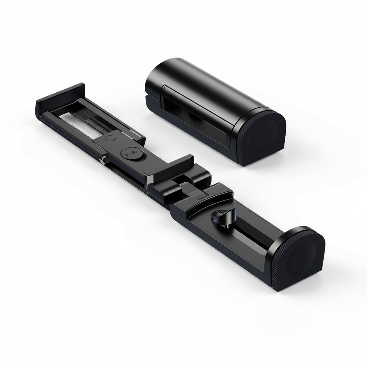 Rotating Black Clamp-on Phone Stand Adjustable Phone Holder for Travel