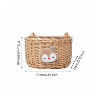 Wall Mount Rattan Basket Multi-Purpose for Kitchen, Bathroom, Kids