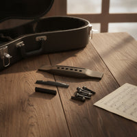 6 String Acoustic Guitar Bridge Kit Slotted Acoustic Guitar Bridge Good Intonation Hardware Easy to Install for Guitarists, Luthier, Instrument Restoration