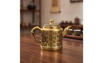 Brass Teapot Ornament Teapot Ornament Stable Tabletop Display for Tea Lovers, Collectors, Bookshelf