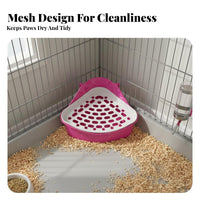 Triangle Litter Pan Hygienic Hare Potty Box Small Pet Corner Toilet Odor Resistant Triangle Potty Helper Leak-Resistant Design