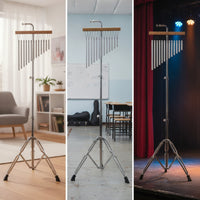 Hanging Instrument Stand Chrome-Finished Wind Chime Stand Adjustable Height Sturdy for Percussionists, Music Studio, Rehearsal