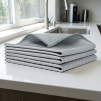 Striped Microfibre Cloth and Cleaning Cloths, 10 Pack 40x40 cm Microfibre Cloth, High Absorbency for Glass, Mirrors and Car Detailing