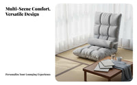 Multifunctional Foldable Lazy Sofa Ergonomic Design Folding Lazy Sofa Removable Washable Cover Single Person Reclining Chair Sturdy Frame for Students, Young Adults, Gamers, Dorm Room, Bay Window, Bedroom, Small Areas