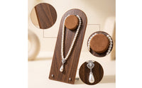 Jewelry Stand with Padded Bar Walnut-Tone Jewelry Display Stand Wooden Bracelet Holder for Vanity, Dresser, Retail Counter