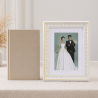Ivory A4 Frame Photo Frame, A5 Frame European Classical Picture Frame, Handmade Engineered Wood Rectangle For Wall Hanging Or Desktop